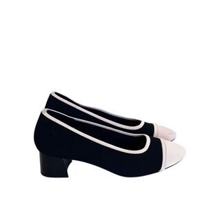 Vivaia Julie Pro Stretch Knit Women Pumps Shoes Size 41 US 10 Black Beige Chunky